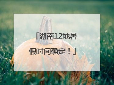 湖南12地暑假时间确定！